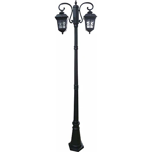 فانوس حديقة مزدوج اسود صغير 2 متر و 20 سم