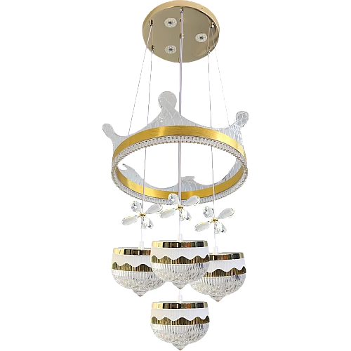 ثريا ذهبي لون الانارة 3اضاءات رباعي