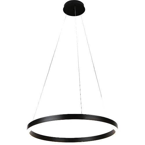 علاقي مودرن اسود مع انارة لون الاضاءة اصفر قطر 60 سم