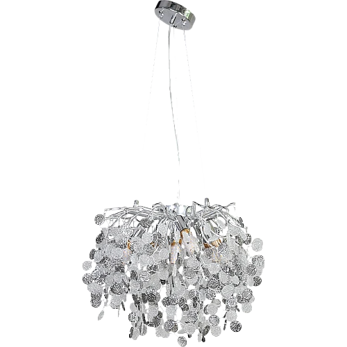 نجف مودرن فضي مع شفاف مع رمادي E14*6 لمبة