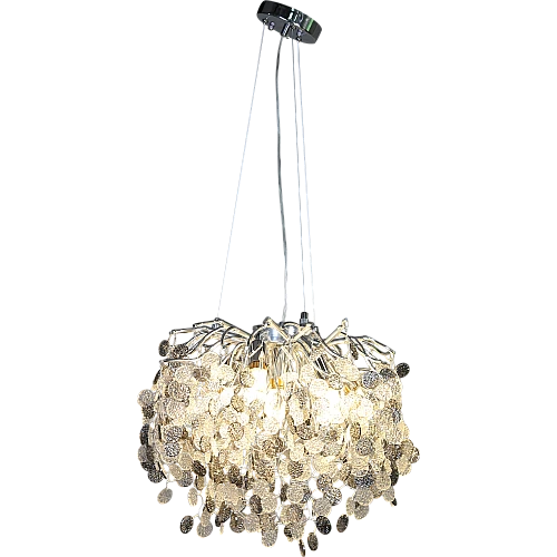 نجف مودرن فضي مع شفاف مع رمادي E14*6 لمبة