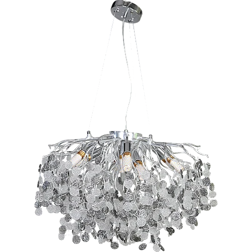 نجف مودرن فضي مع شفاف مع رمادي E14*10 لمبة مقاس 60 سم