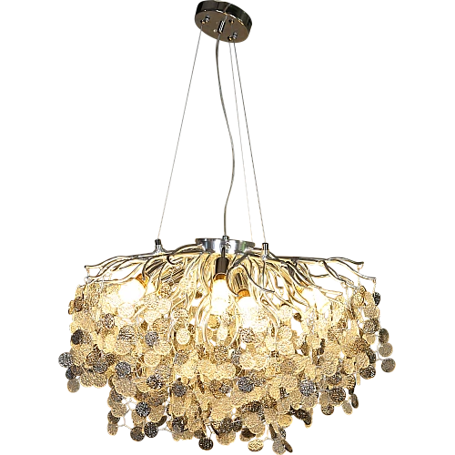 نجف مودرن فضي مع شفاف مع رمادي E14*10 لمبة مقاس 60 سم