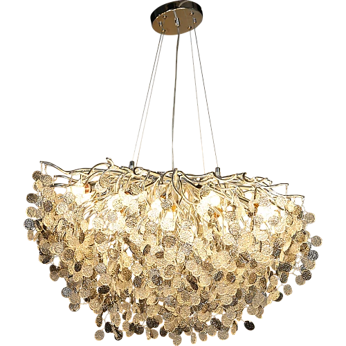 نجف مودرن فضي مع شفاف مع رمادي E14*13 لمبة مقاس 80 سم