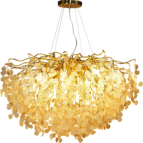 نجف مودرن ذهبي مع عسلي مع شفاف E14*13 لمبة مقاس 80 سم