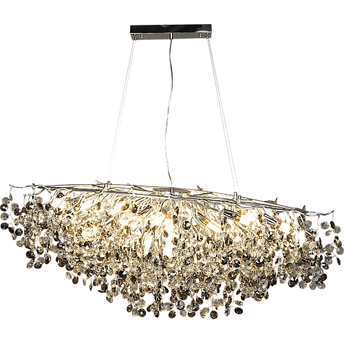 نجف مودرن قطر 120 سم فضي مع شفاف مع رمادي E14*13 لمبة