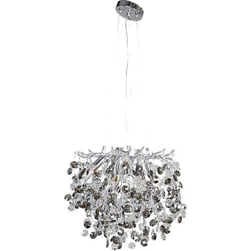 نجف مودرن فضي مع شفاف مع رمادي E14*6 قطر 45 سم