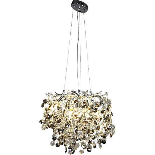 نجف مودرن فضي مع شفاف مع رمادي E14*6 قطر 45 سم