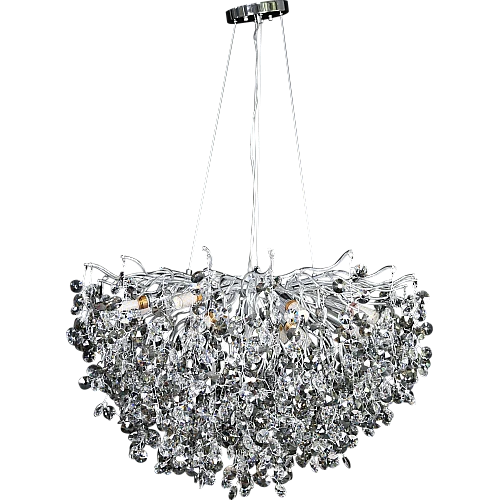 نجف مودرن فضي مع شفاف مع رمادي E14*13 لمبة قطر 80 سم