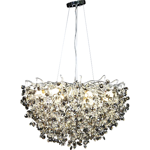 نجف مودرن فضي مع شفاف مع رمادي E14*13 لمبة قطر 80 سم