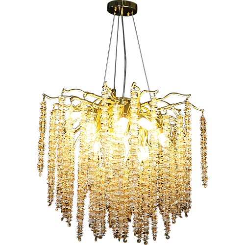 نجف مودرن ذهبي مع شفاف مع عسلي E14*10 لمبة مقاس 60 سم