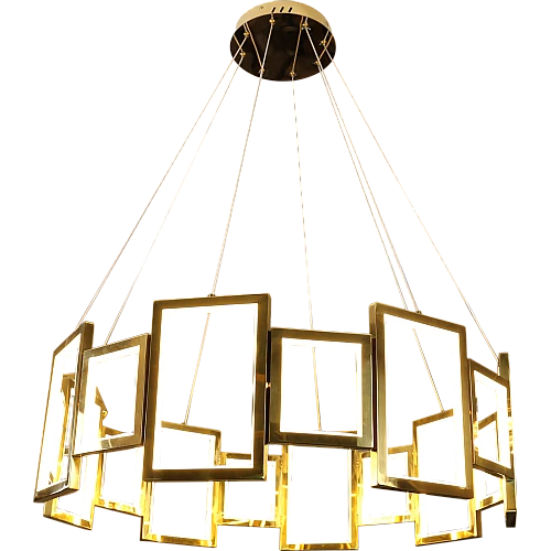 نجف مودرن ذهبي لون الانارة اصفر 135 واط قطر 80 سم