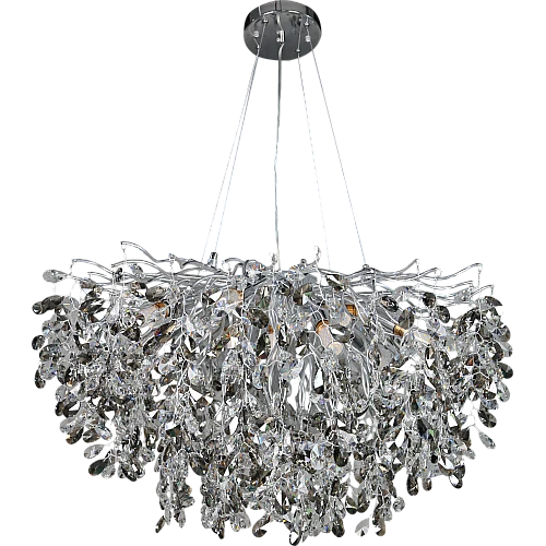 نجف مودرن قطر 80 فضي مع رمادي مع شفاف E14*13L سم