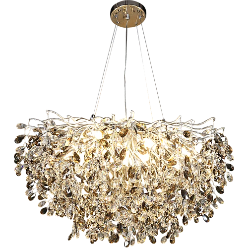 نجف مودرن قطر 80 فضي مع رمادي مع شفاف E14*13L سم