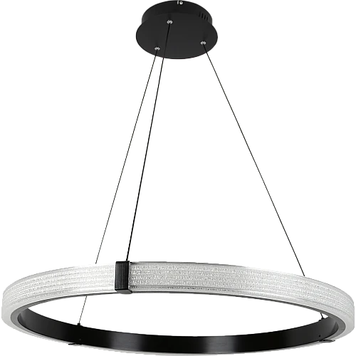 نجف مودرن حلقة اسود لون الانارة 3اضاءات 105 واط مقاس 80 سم