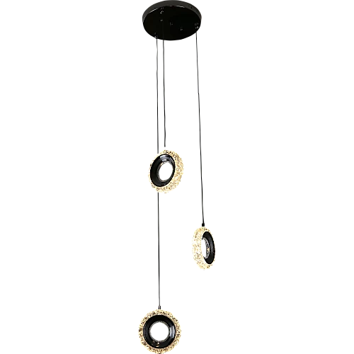 نجف مودرن اسود لون الانارة 3 اضاءات 12 واط ثلاثي