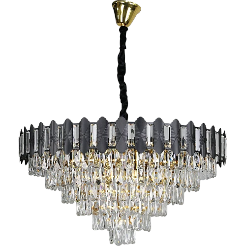 نجف مودرن اسود مع ذهبي E14*15L قطر 800 ملم