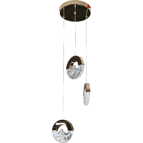 نجف مودرن ذهبي لون الانارة 3اضاءات 7 واط ثلاثي