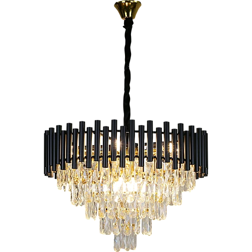 نجف مودرن غطاء اسود مع ذهبي E14*9L مقاس 60 سم