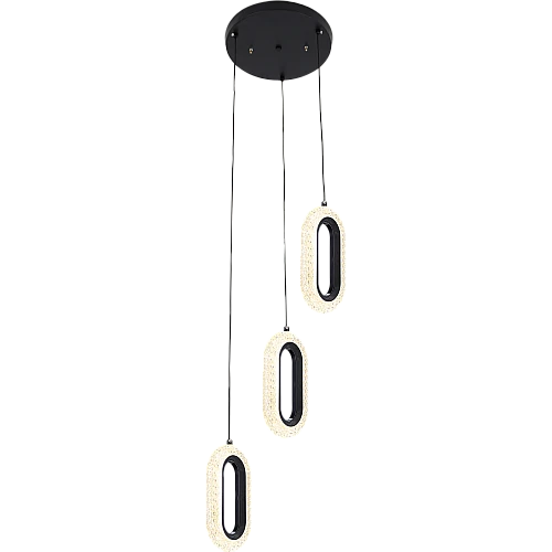 نجف مودرن اسود لون الانارة 3اضاءات 25 واط ثلاثي