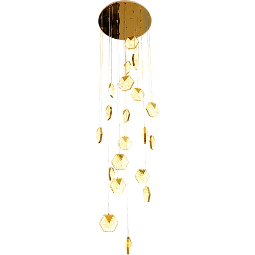  صورة منتج نجف مودرن 3 متر ذهبي لون الانارة 3اضاءات 165 موديل HA/D6323/21GD+3CO