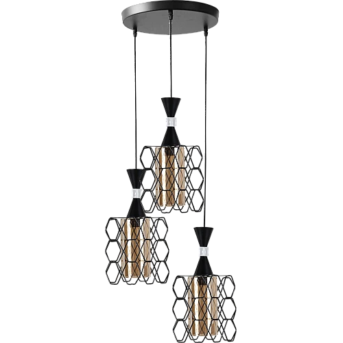 علاقي مودرن اسود E27*3