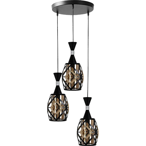 علاقي مودرن اسود E27*3