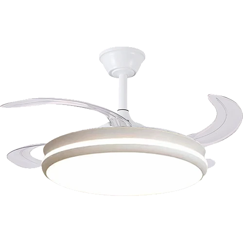 نجف مروحة ابيض لون الانارة 3اضاءات (75 واط ) قطر 50 سم