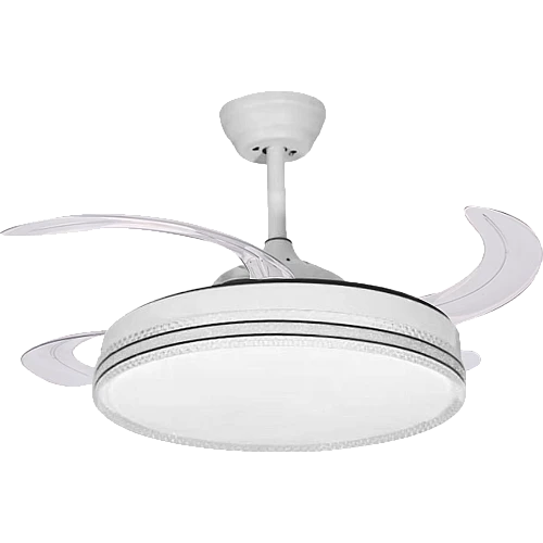 نجف مروحة ابيض لون الانارة 3اضاءات (75 واط ) قطر 50 سم