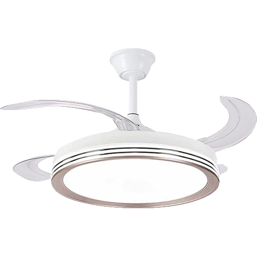 نجف مروحة ابيض لون الانارة 3اضاءات (75 واط ) قطر 50 سم