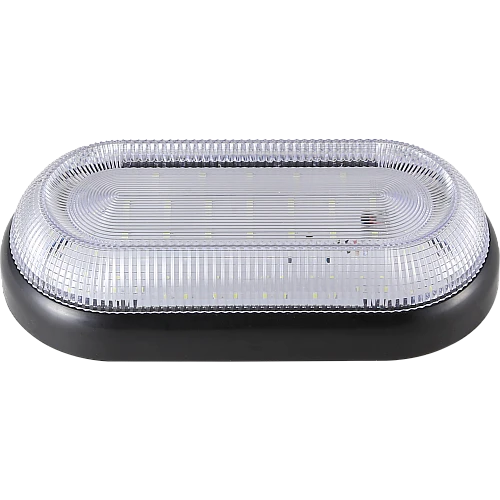 كشاف بيضاوي شفاف لون الانارة اصفر اطار اسود 24 واط