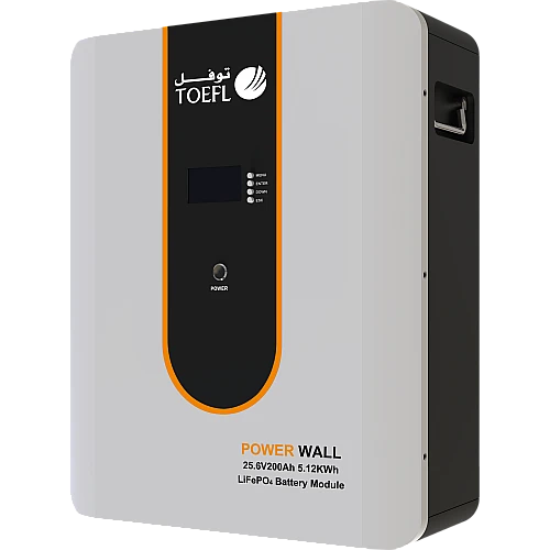 بطارية ليثوم طاقة شمسية عامودي 25.6V / 200Ah / 5000W سمارت تحكم عن بعد توفل