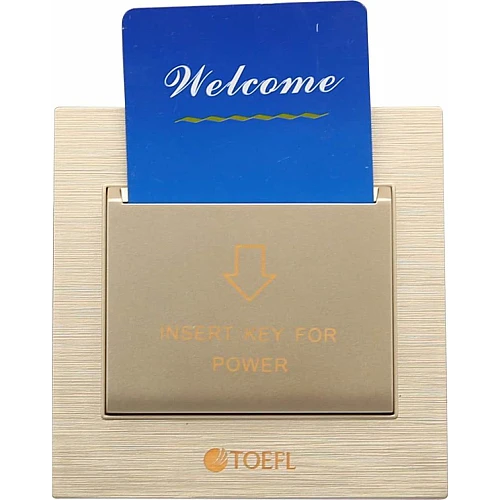 مفتاح كهرباء بطاقة ابو كرت 32 امبير لون ذهبي ملكي توفل