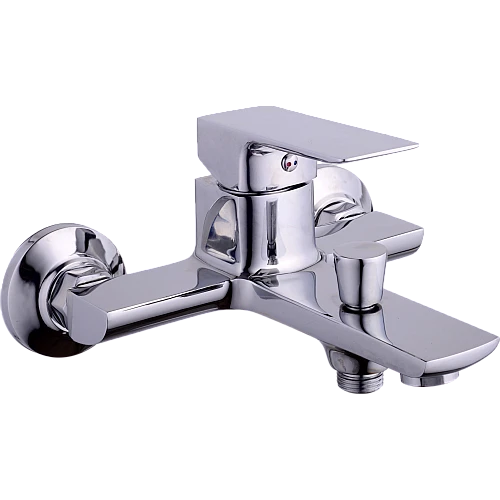 خلاط دش نحاس زنك مربع مع طقم سماعة كروم