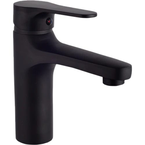 خلاط مغسلة قصير بيضاوي اسود مع ليات و هراب