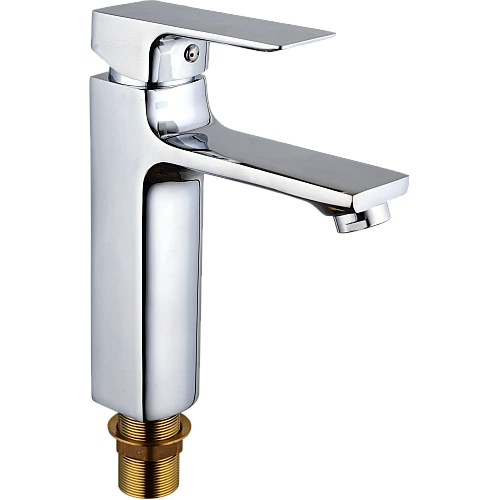 خلاط مغسلة قصير مربع كروم مع ليات و هراب