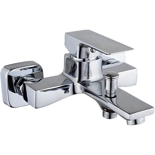 خلاط دش زنك مربع مع طقم سماعة كروم