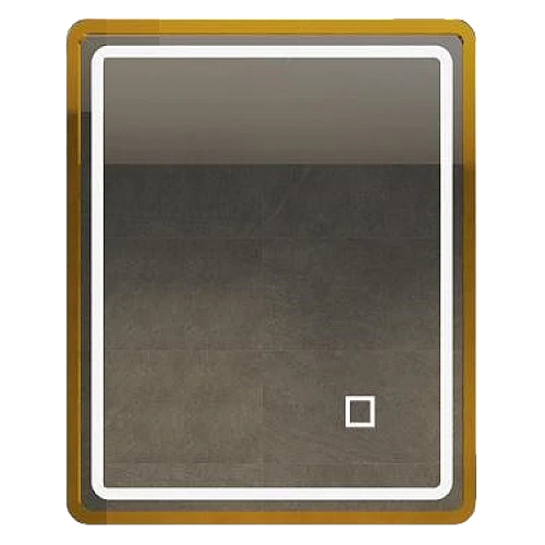 مراية مستطيل 70*50 فريم المنيوم ذهبي ليد 3 اضاءات (تُضاف رسوم الأوزان الثقيلة) + (هذا المنتج متاح داخل مدينة جدة فقط)