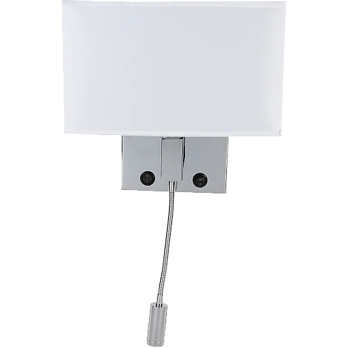 ابليك حائط جداري مودرن فضي لمبة موجهة للقراءة لون الانارة اصفر و قاعدة لمبة تركيب رئيسية E27*1L