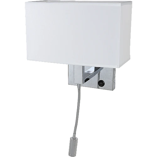 ابليك حائط جداري مودرن فضي لمبة موجهة للقراءة لون الانارة اصفر و قاعدة لمبة تركيب رئيسية E27*1L