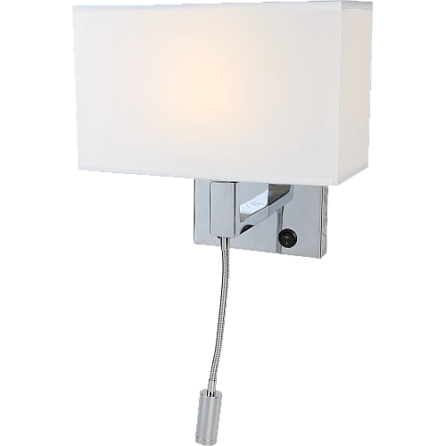 ابليك حائط جداري مودرن فضي لمبة موجهة للقراءة لون الانارة اصفر و قاعدة لمبة تركيب رئيسية E27*1L