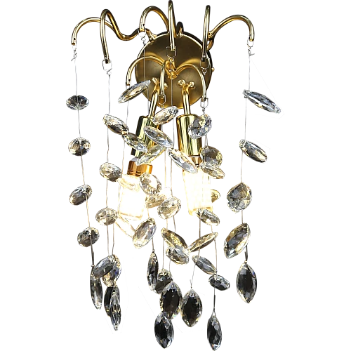 ابليك جداري مودرن ذهبي مع شفاف E14*2L