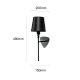  صورة منتج إضاءة ابليك حائط مودرن اسود E14*1L موديل WA/D6141/1 BK+BK