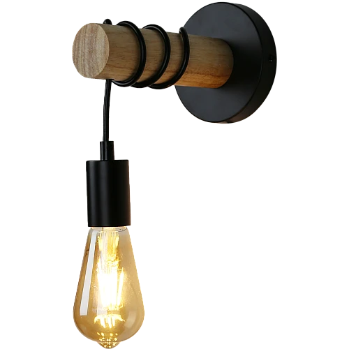 إضاءة ابليك حائط خشبي E27*1L