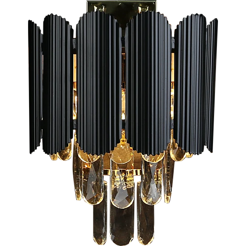 إضاءة ابليك حائط مودرن غطاء اسود مع ذهبي E14*2L