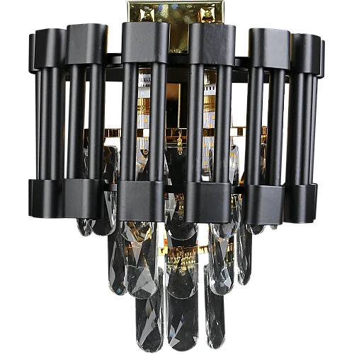 إضاءة ابليك حائط مودرن غطاء اسود مع ذهبي E14*2L