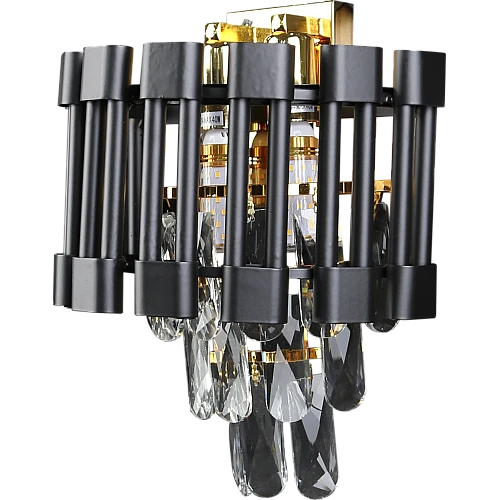 إضاءة ابليك حائط مودرن غطاء اسود مع ذهبي E14*2L