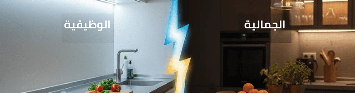 إضاءة المطبخ الاحترافية: كيف تقسم الإنارة بين الإضاءة الوظيفية والجمالية؟ (دليل عملي لطباخ ماهر)