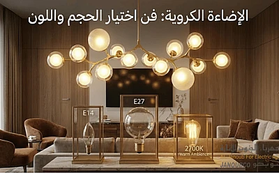 اللمبات الكروية والديكورية: كيف تختار حجم القاعدة (E14 vs E27) واللون (2700K) للثريات؟