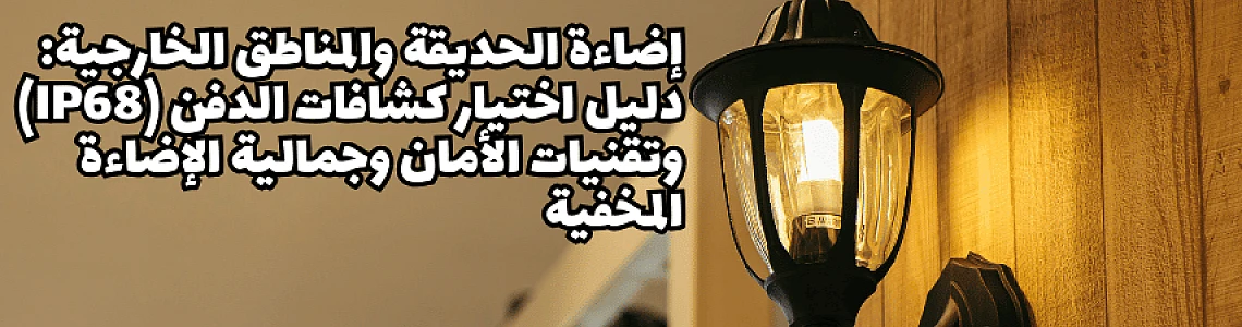 إضاءة الحديقة والمناطق الخارجية: دليل اختيار كشافات الدفن (IP68) وتقنيات الأمان وجمالية الإضاءة المخفية